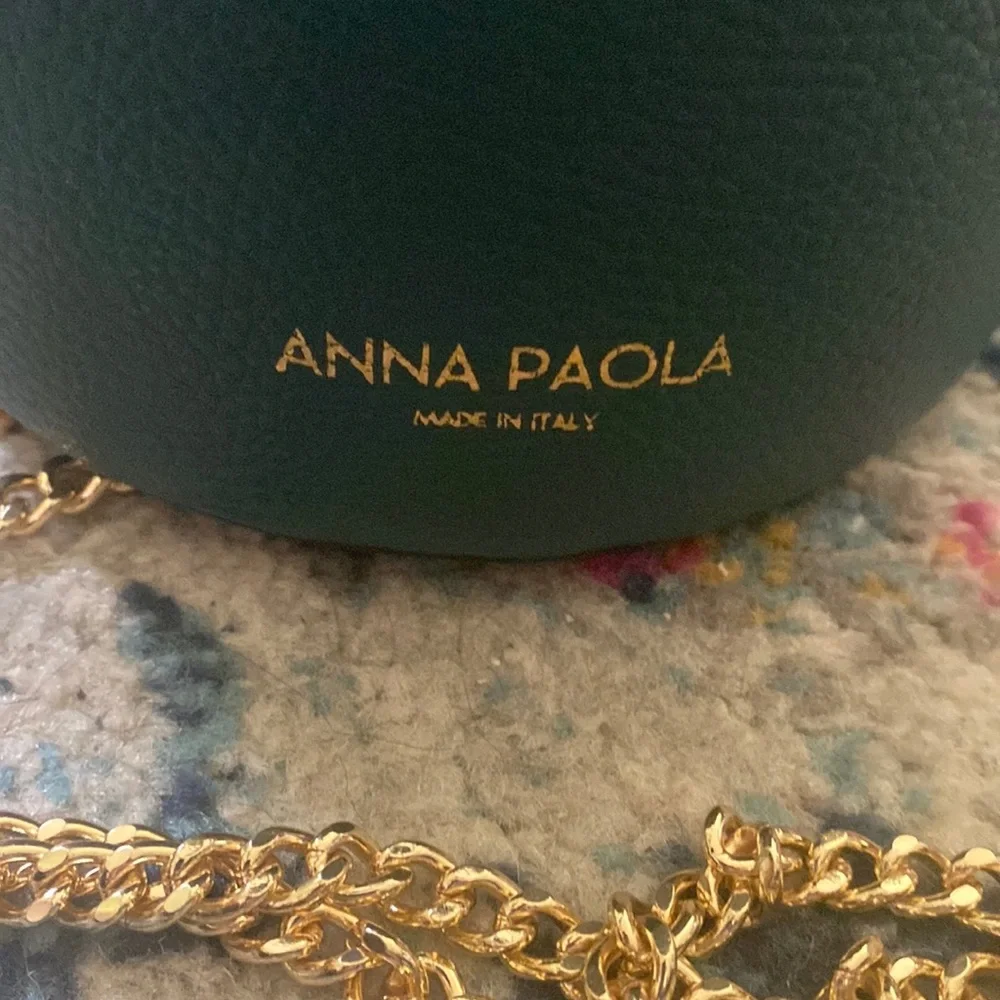 Anna Paola Italian Leather Bucket Bag + Crossbody Bag, Teal - Picture 8 of 16